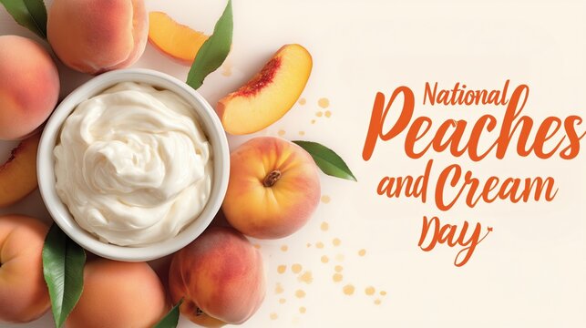 National Peaches and Cream Day, illustration - Powered by Adobe