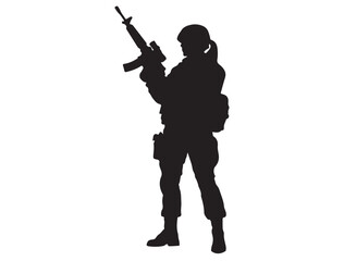 EMALE SOLDIER SILHOUETTE