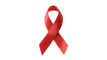 Minimal Red Awareness Ribbon Vector on Transparent PNG Background – Clean Design for Health & Charity Concepts