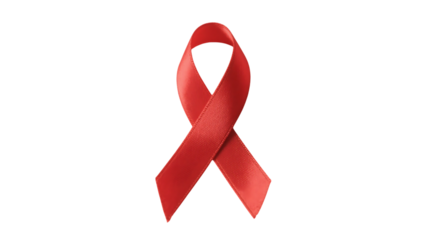 Minimal Red Awareness Ribbon Vector on Transparent PNG Background – Clean Design for Health & Charity Concepts