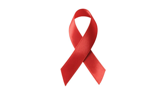 Minimal Red Awareness Ribbon Vector on Transparent PNG Background &ndash; Clean Design for Health & Charity Concepts