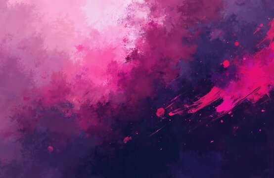 Abstract background with vibrant colors. Splashes of magenta purple shades. Concept for music events digital artwork, streaming, modern design. Colorful creative composition for web app design,