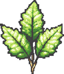 Pixelated image of a plant leaf.