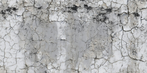Obraz premium Chipped concrete wall displays a textured canvas of gray and white hues with striking grunge details