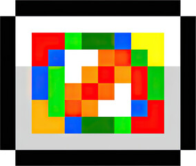 Colorful abstract design composed of squares.