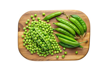 Fresh Green Peas on a Wooden Cutting Board Food Photography Still Life