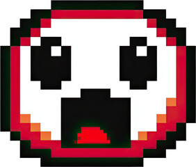 Pixel Art Ghostly Face: Terrified 8-bit Emoji