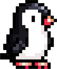Pixelated penguin illustration.