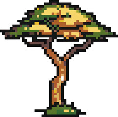 Obraz premium Pixelated illustration of a tree.