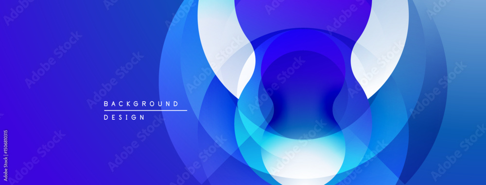 Leinwandbilder abstract blue layers create dynamic visual effect. gradient shades suggest depth, modern design elem