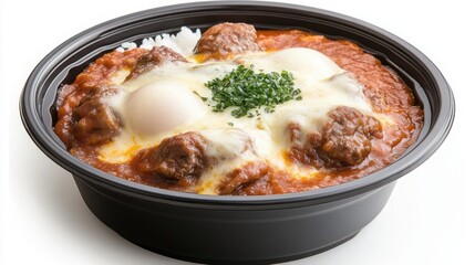 Delicious Meatballs with Cheese and Rice Bowl Perfect for Comfort Food