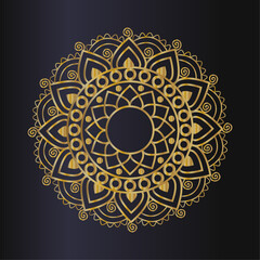Elegant gold mandala design on dark background