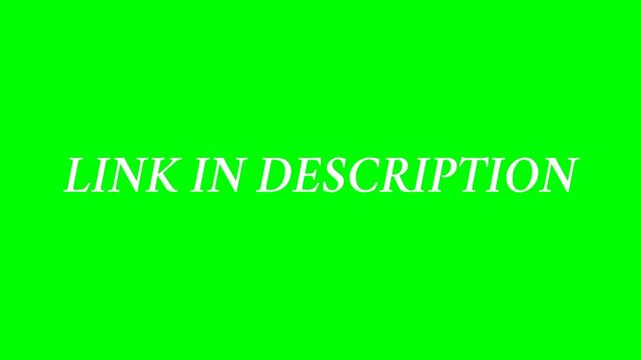 Link in description text green screen animated video