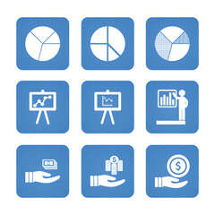Presentation icon set. Solid icon collection vector illustration.