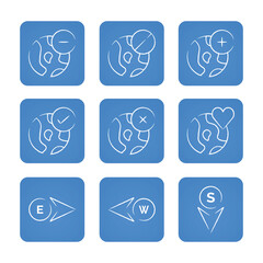 Navigation and location icon set. Vector illustration