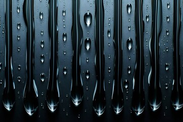 Telephoto macro of water droplets on a clean glass surface
