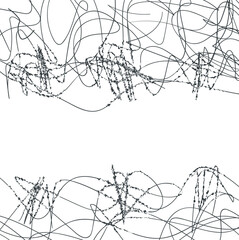 Tangled wire at top and bottom. Also there is noise.