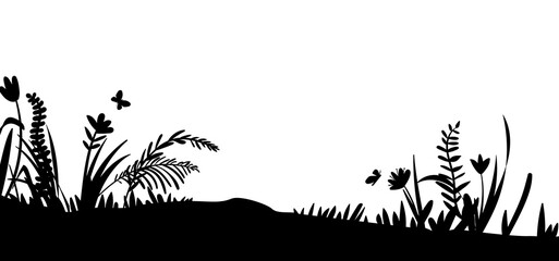 grass silhouette vector