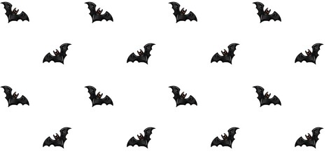 Whimsical bats dance across a seamless Halloween pattern in autumn hues