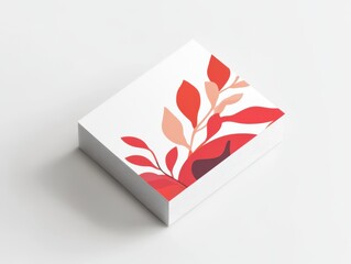 Fototapeta premium Stack of floral business cards mockup presentation design