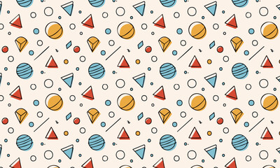 Clean Graphic Geometric Pattern - Abstract Thin Lines & Shapes