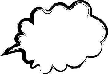 Speech bubbles hand drawn in ink, speaking, chat, message