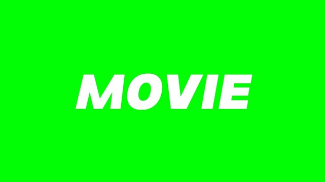 Movie text green screen animated video