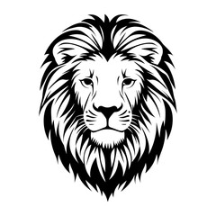 Obraz premium Lion face linear illustration wildlife animal vector