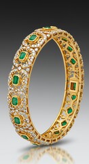Emerald and Diamond Bangle