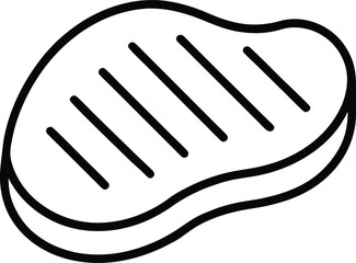 Grilled Steak Line Art Design for Independence Day