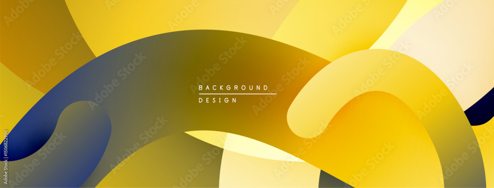 Aufkleber abstract flowing shapes, yellow hues dominate. gradient transitions create depth, modern design elem