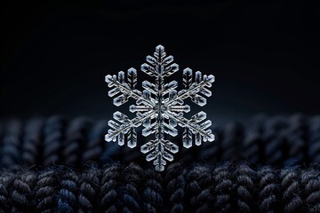 structure macro of a single snowflakes unique crystalline Telephoto