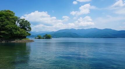 lake and mountains