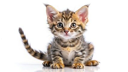 Obraz premium Adorable Chinese Li Dragon Kitten, Cute Fantasy Pet, Mythical Cat Photography