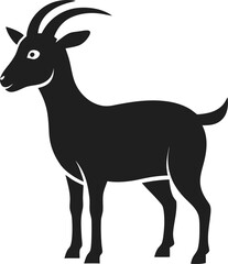 goat black silhouette vector illustration editable design