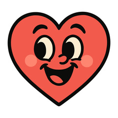 Naklejka premium Cheerful cartoon heart illustration vector