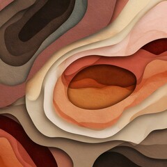 Abstract layers of earthy tones intertwine, creating a harmonious composition for modern design use
