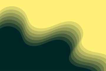 Curved geometric vector artwork with bold paper cut layers in yellow and black shades perfect for creative backgrounds