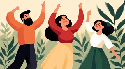 Traditional Sukkot Celebration with Families Dancing Together in Joyful Delight Outdoors