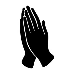 Obraz premium Silhouette praying hands icon vector