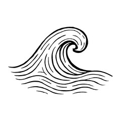 Naklejka premium Minimalist wave line art vector