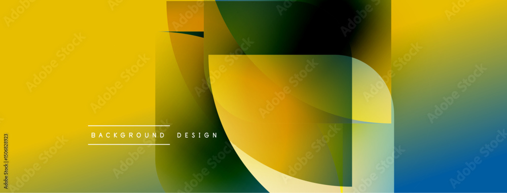 Aufkleber abstract vibrant design features overlapping colorful shapes. yellow, green, orange, blue hues creat