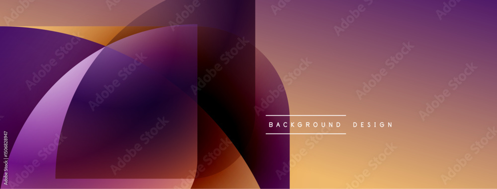 Poster abstract fluid shapes, gradient colors, modern design. purple, orange hues create dynamic visual eff