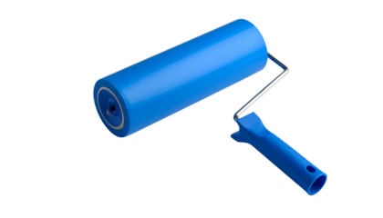 Red paint roller on white Bg in Png format