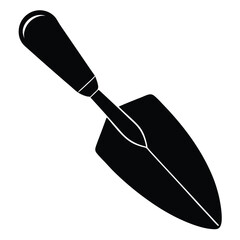 Black Garden Trowel Silhouette Essential Gardening Hand Tool for Planting and Cultivating