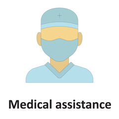 Medical assistance :Vector Icon which can easily modify or edit
