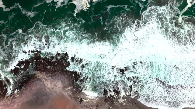 Huayquique beach Chile Iquique building ocean sea traffic tarapaca mountain drone cenital view