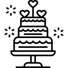 Wedding Cake Icon Vector Element