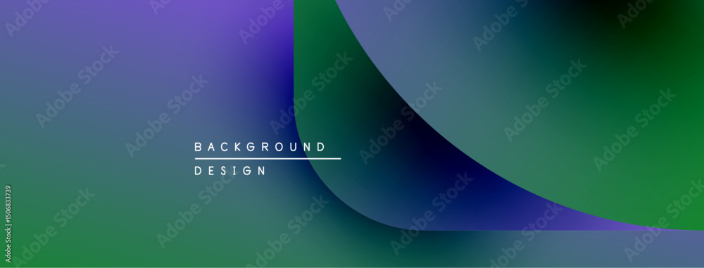 Aufkleber abstract gradient background. blue, green hues blend smoothly. minimalist design features text backg