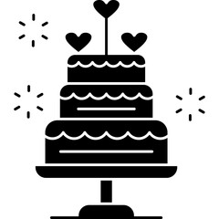 Wedding Cake Icon Vector Element